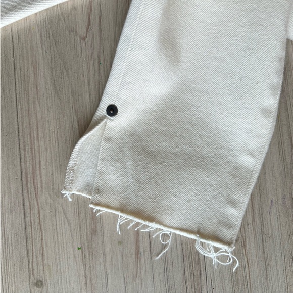 Banana Republic Cream High Rise Button Fly Skinny jeans Size 28 - Picture 7 of 9